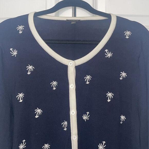 Talbots palm tree cardigan Size XL - Picture 3 of 8
